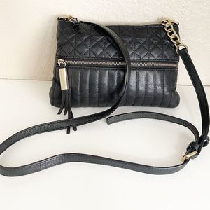41. B. makowsky quilted black leather crossbody